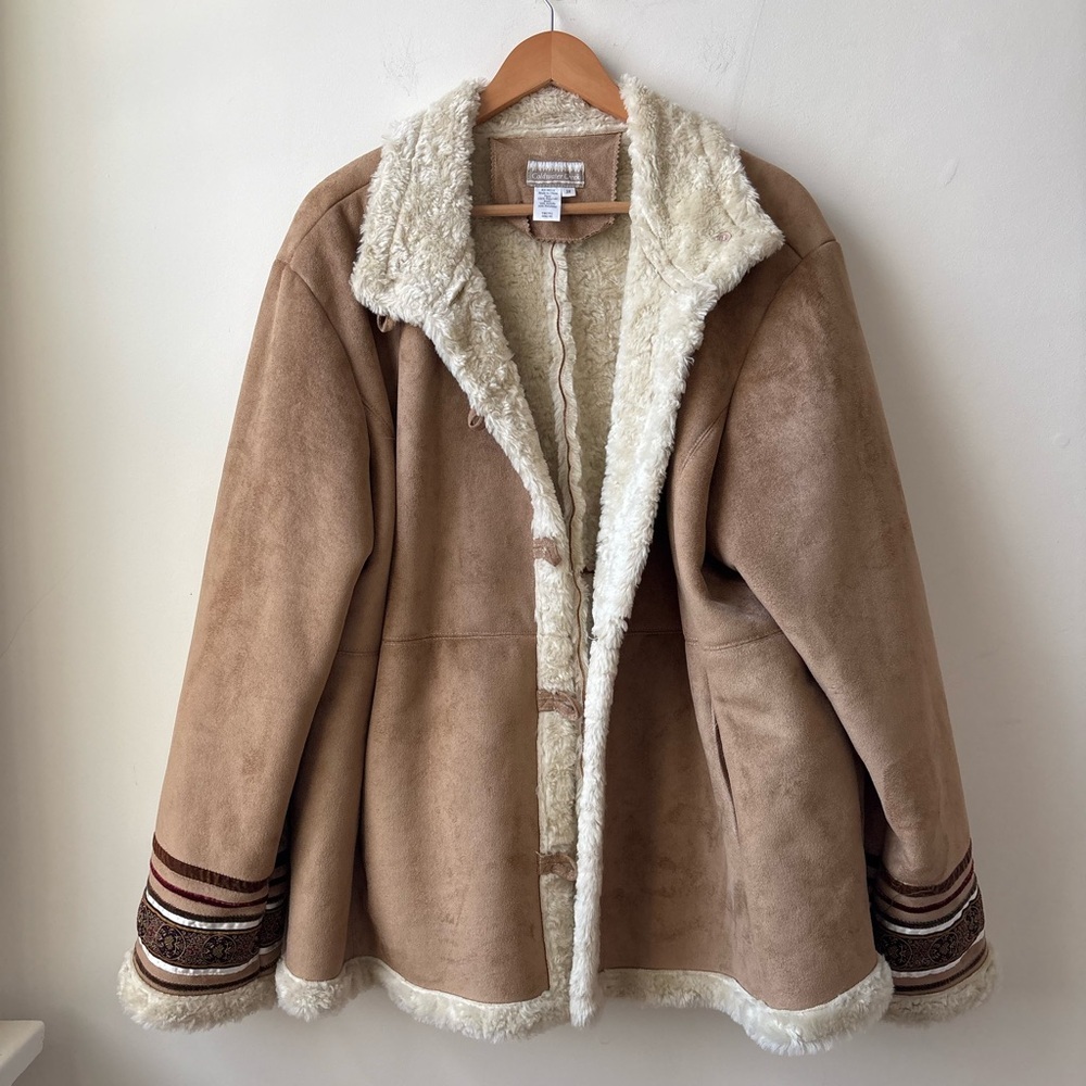 Y2K Faux Suede Shearling Jacket - Picture 8 of 13